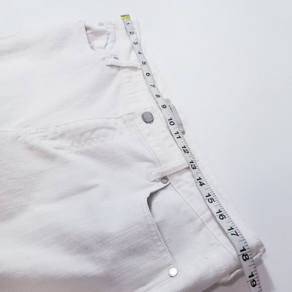 Liverpool The Girlfriend Luna White Mend Distressed Jeans High Rise Rolled Hem - Picture 5 of 13